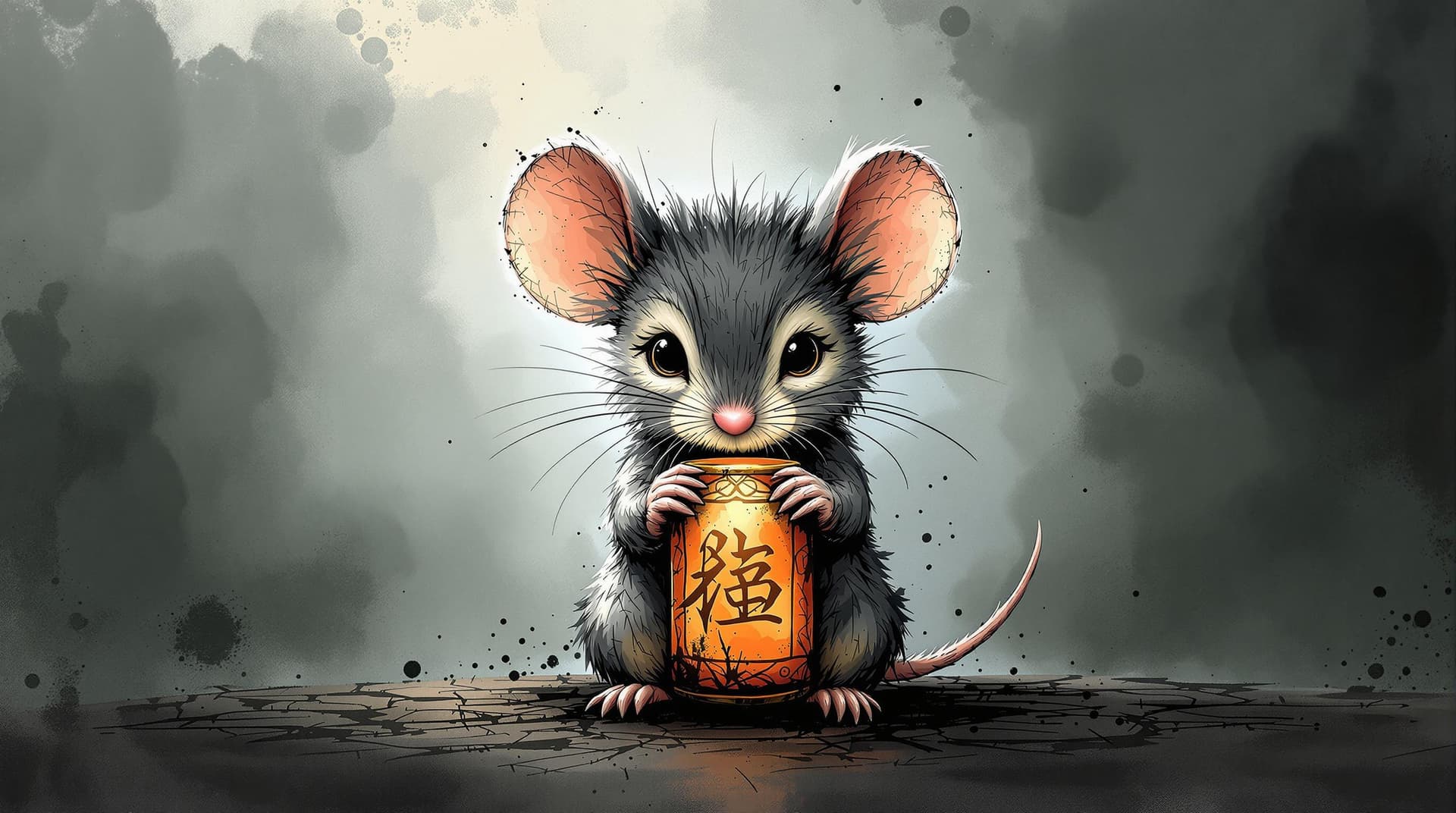 AI generated: exquisite，best quality, original, wallpaper,  complicated_background,ink style background， a cute Mo...