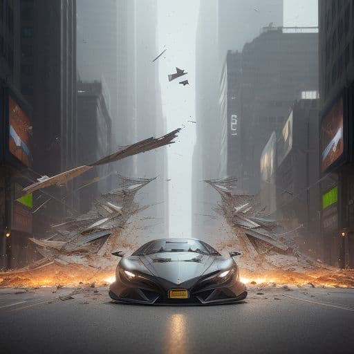 AI generated: Tons of flying debris around, epic and dynamic composition, hyper realistic, ultra detailed photogra...