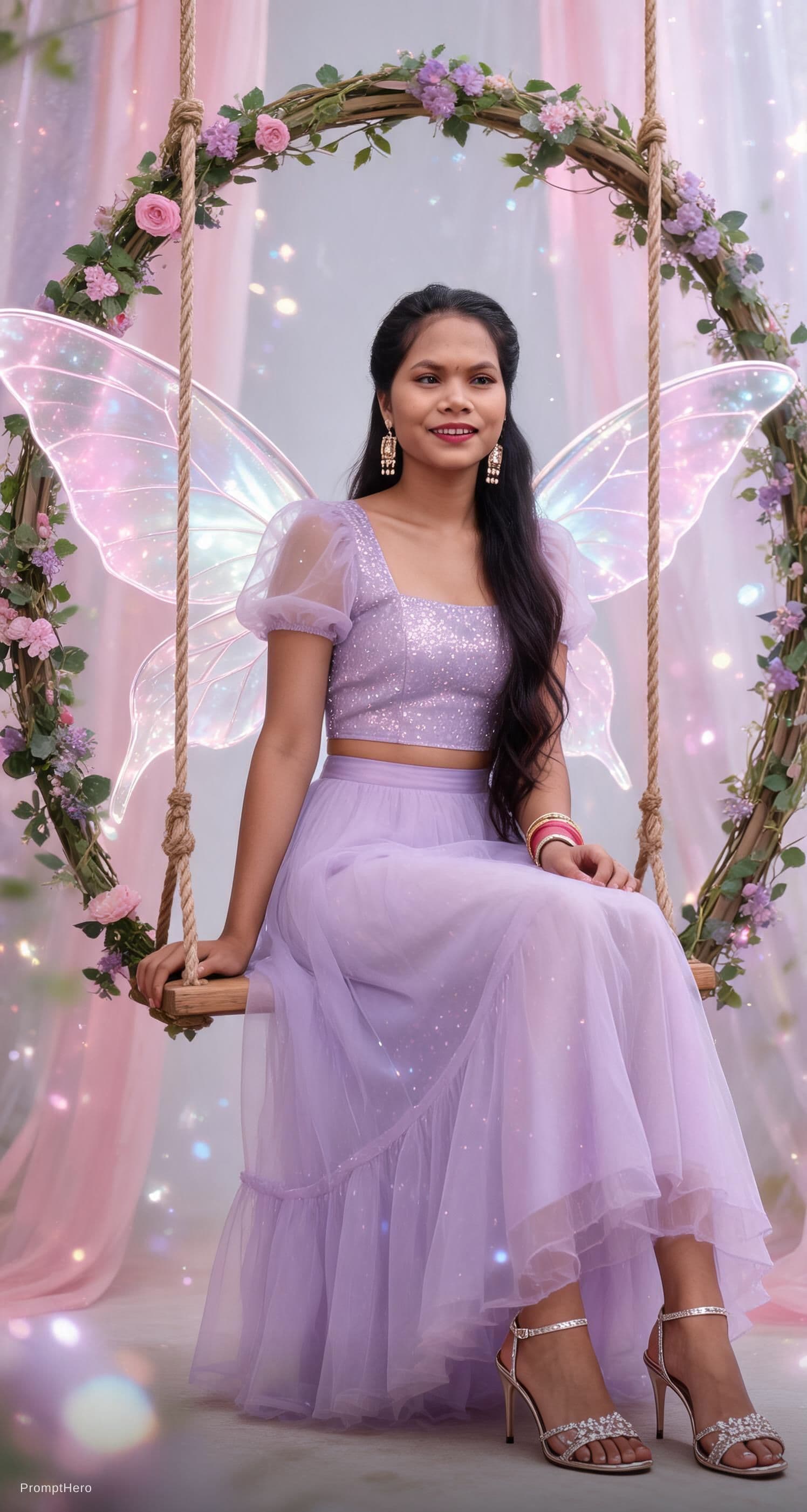 AI generated: Create an ultra-detailed, studio-quality fantasy portrait with magical realism and a romantic fairyt...