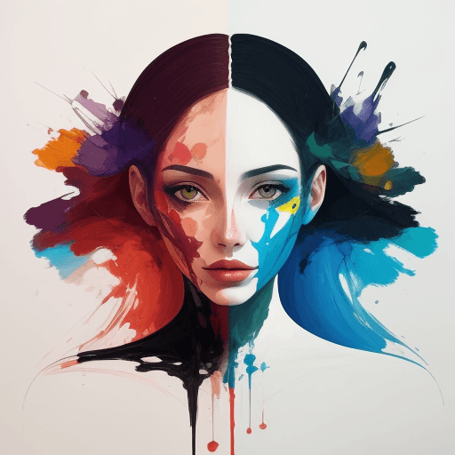 AI generated: Painting a beautiful woman, abstract style. non-representational, colors and shapes, expression of f...