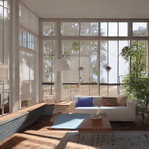 AI generated: High resolution photography interior design, dreamy sunken living room conversation pit, wooden floo...