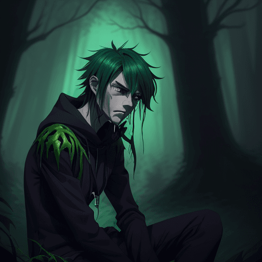 AI generated: Create a high-quality anime-style illustration depicting a young man who has transformed into a fore...
