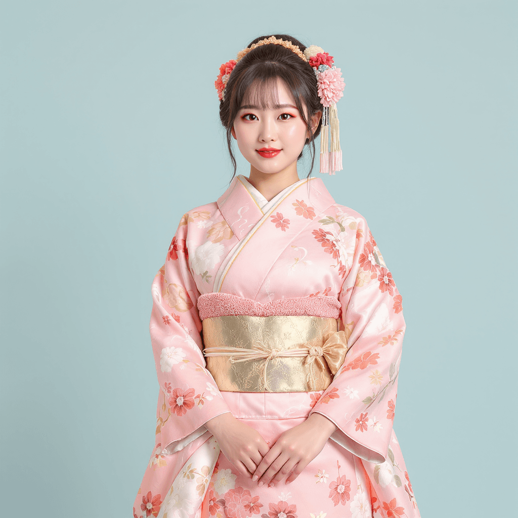AI generated: a Japanese women in the same dress with the same figure. 