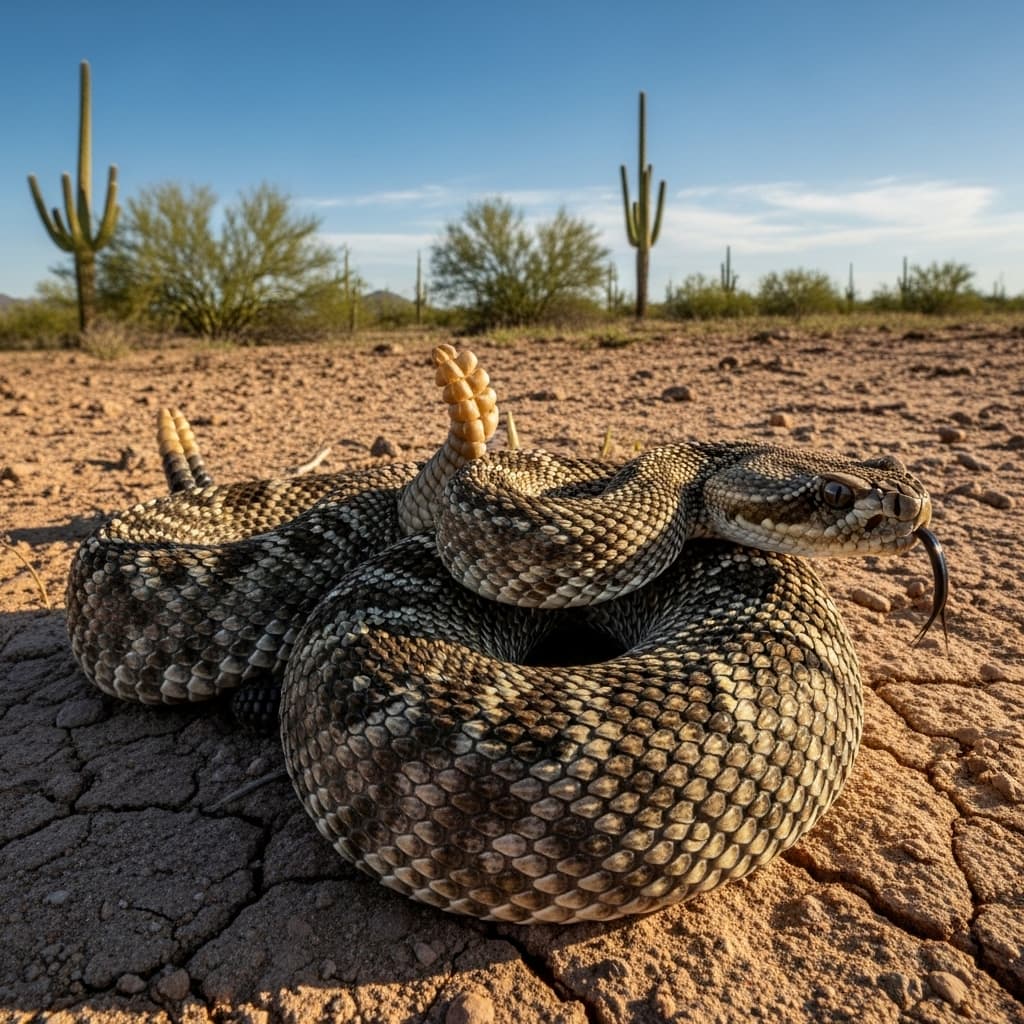 AI generated: a snake in the desert