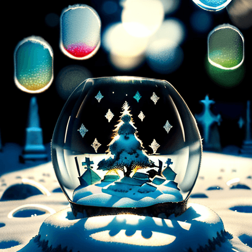 AI generated: Colored-Ink Blotch style art a breath-taking short field of view glass apple. with whimsical magic i...