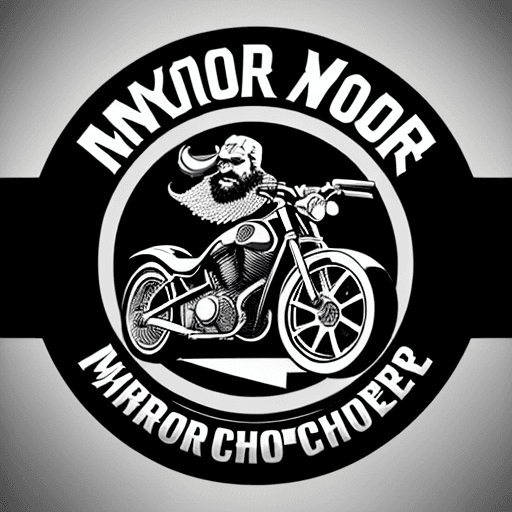 AI generated: create a logo for a motorcycle shop named mr. warrior , it must content things like choper bikes, be...