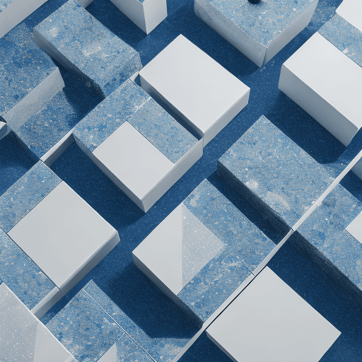 AI generated: All white tile room, ALL BLUE  IMPACT MUSTANG ECOBOOST 2016  BLUE , bright lighting, pastel colors, ...