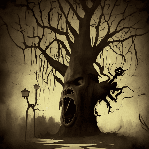 AI generated: a art style image of a scary themed image