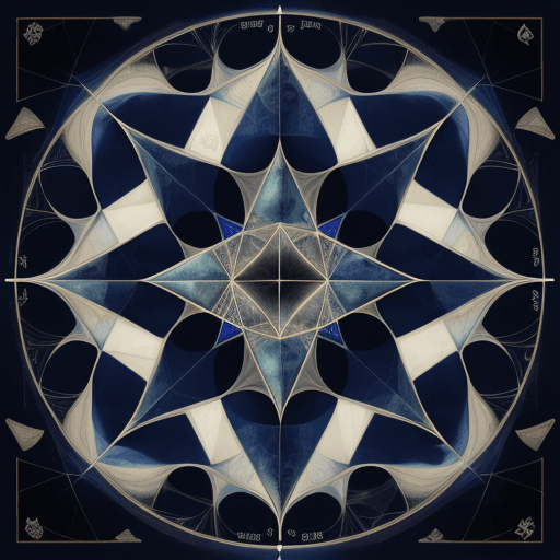 AI generated: blue Delaunay Triangulation astrology