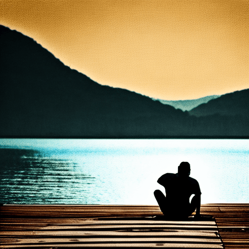 AI generated: Man sits on the dock,
Eyes lost in the horizon,
Seeking his own path.