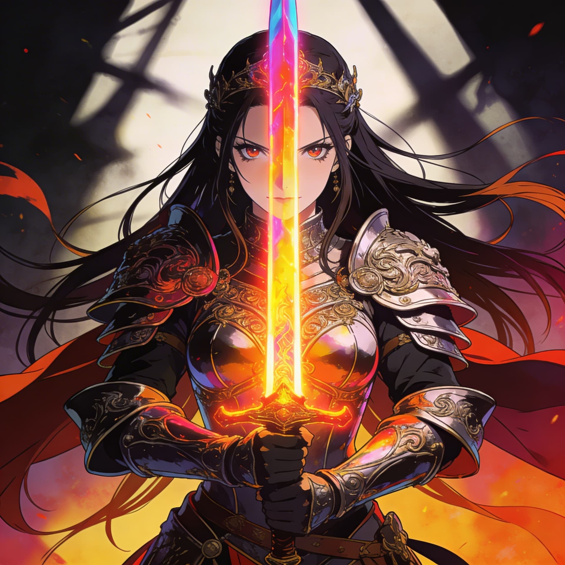 AI generated: strong warrior princess| centered| key visual| intricate| highly detailed| breathtaking beauty| prec...