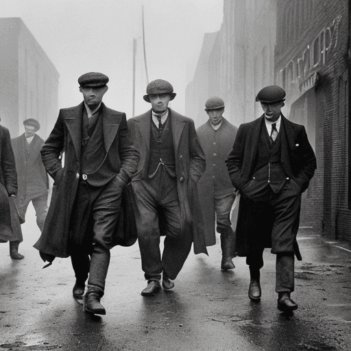 AI generated: In the gritty, post-World War I streets of Birmingham during the late 19th and early 20th centuries,...