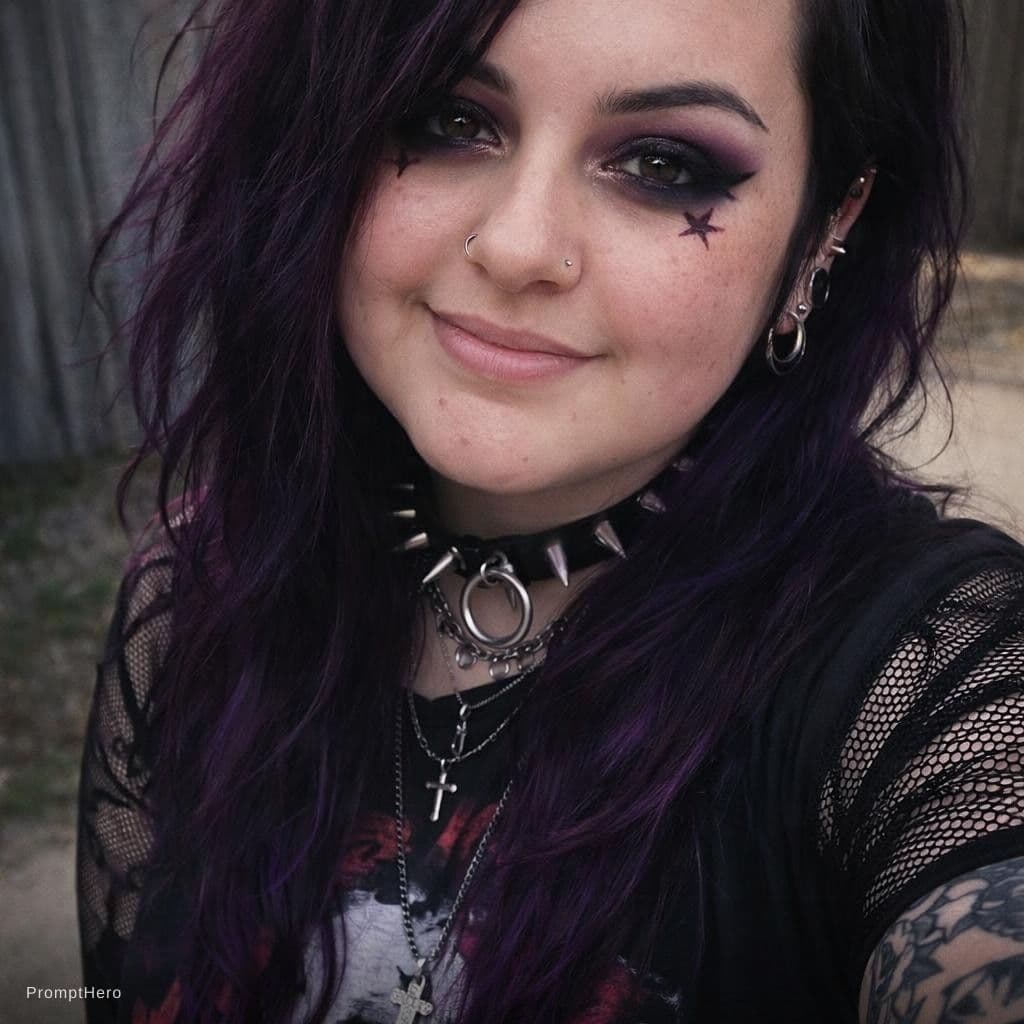 AI generated: Alt girl emo vibe using my face 