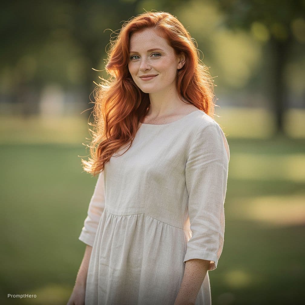 AI generated: Naked ginger haired woman