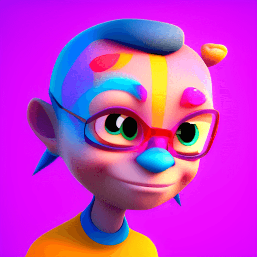 AI generated: 3D Avatar Design, "Playful, Cute, Colorful, Animated, Quirky," "Unity," "Blend shape rigging," "Brig...
