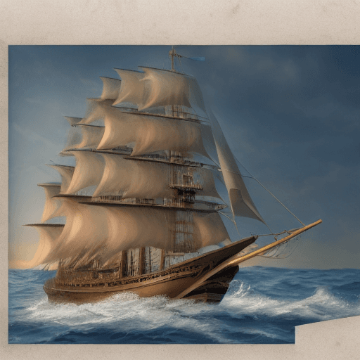 AI generated: Photo of a ultra realistic sailing ship, dramatic light, pale sunrise, cinematic lighting, battered,...