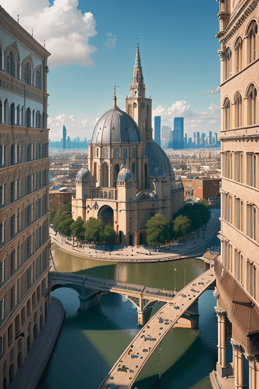 AI generated: high-quality photography of a city in clean air 8k, intricate detail, photorealistic, realistic ligh...