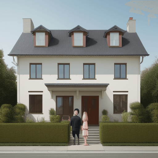 AI generated: house with person in front