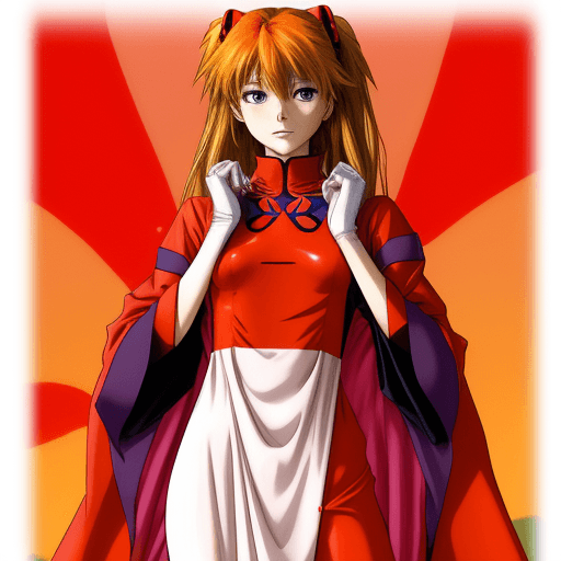 AI generated: asuka langley soryu from neon genesis wearing traditional Moroccan caftan