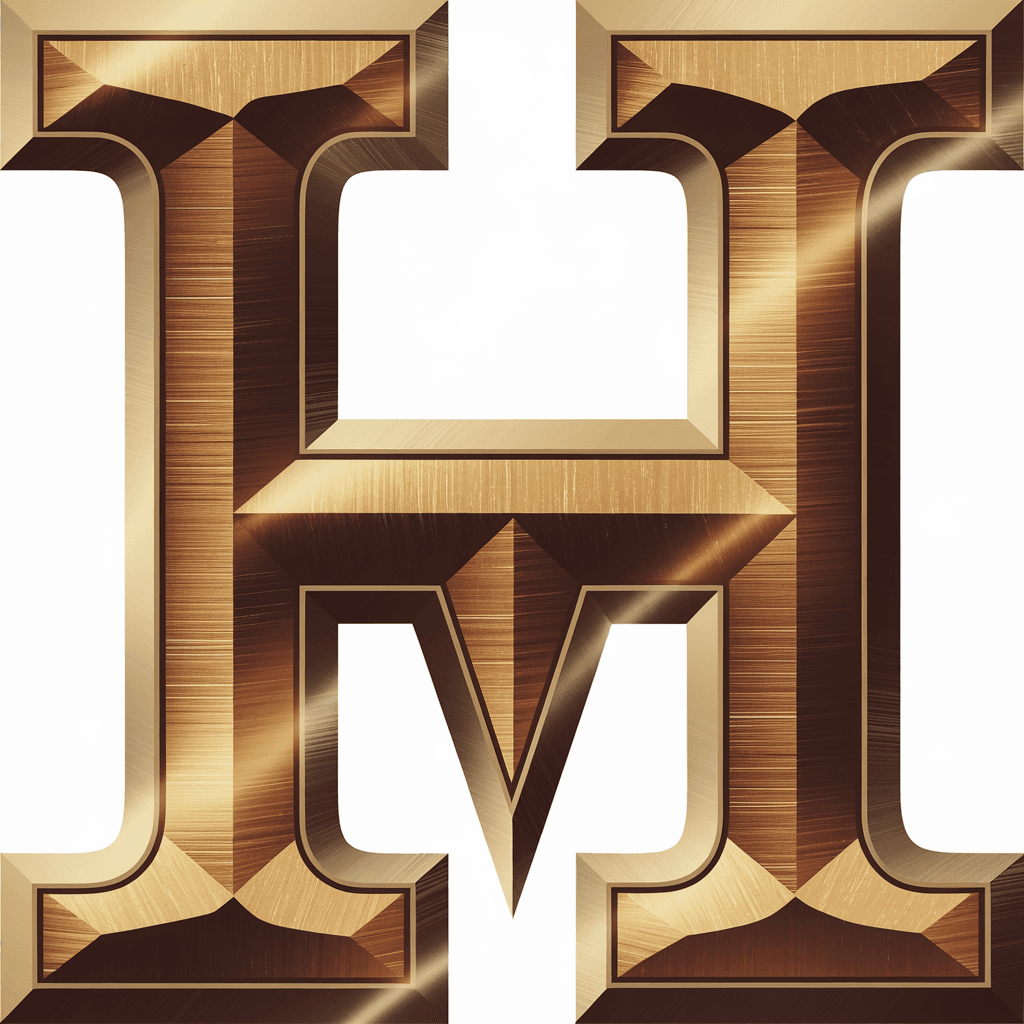 AI generated: Create an uppercase letter 'M' designed in the same style as the 'H' from The History Channel logo. ...