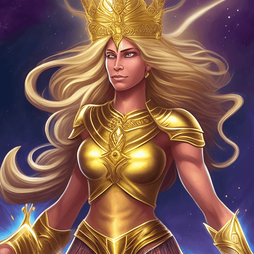 AI generated: SheRa the stunning and powerful warrior princess possessing a luminous and radiant aura adorned with...