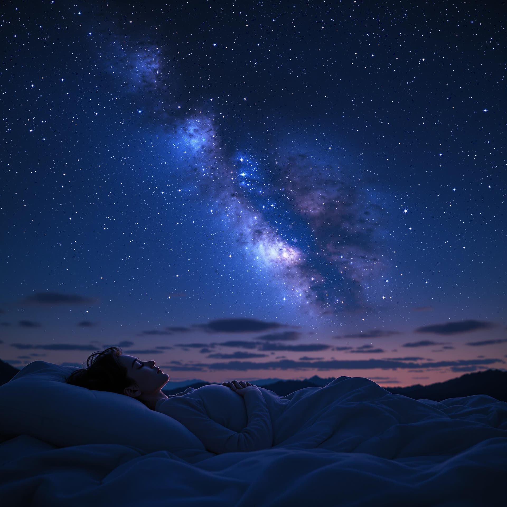 AI generated: A peaceful night sky or a person resting comfortably, symbolizing restorative sleep
dslr, ultra qual...