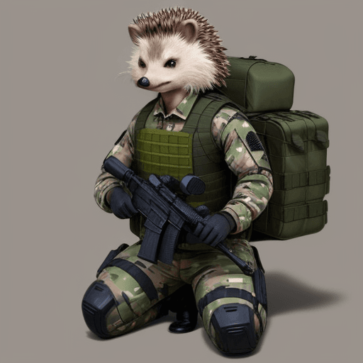 AI generated: tactical hedgehog