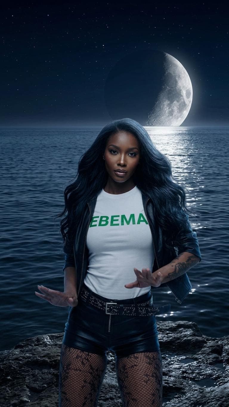 AI generated: add the moon in the background on the sea