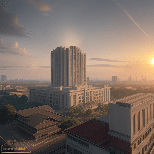 AI generated: Very realistic photo of rri pontianak building, dramatic light, sunrise , cinematic lighting, broken...