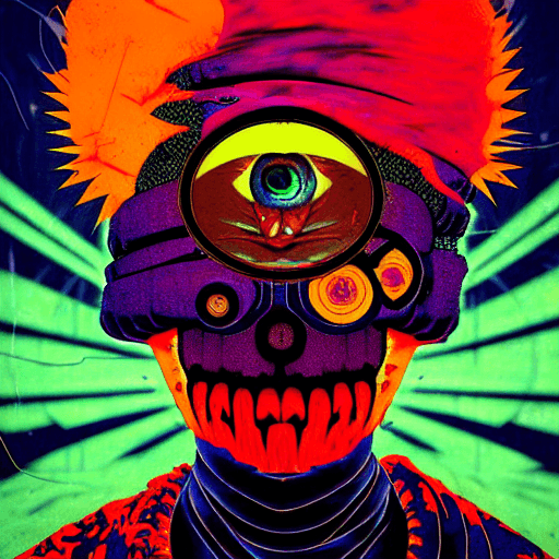 AI generated: horroglitchcore Epic obito from the parallel world in complementary colors, in the style of glitchco...