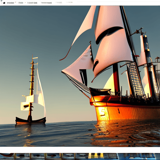 AI generated: Photo of a ultra realistic sailing ship, dramatic light, pale sunrise, cinematic lighting, battered,...