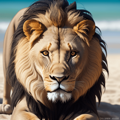 AI generated: Lion, phimeis dives, Canon EOS Rebel SL2, EF100mm, f/2.8L, Macro IS USM ƒ/2.8, 100.0 mm, 1/1000 100