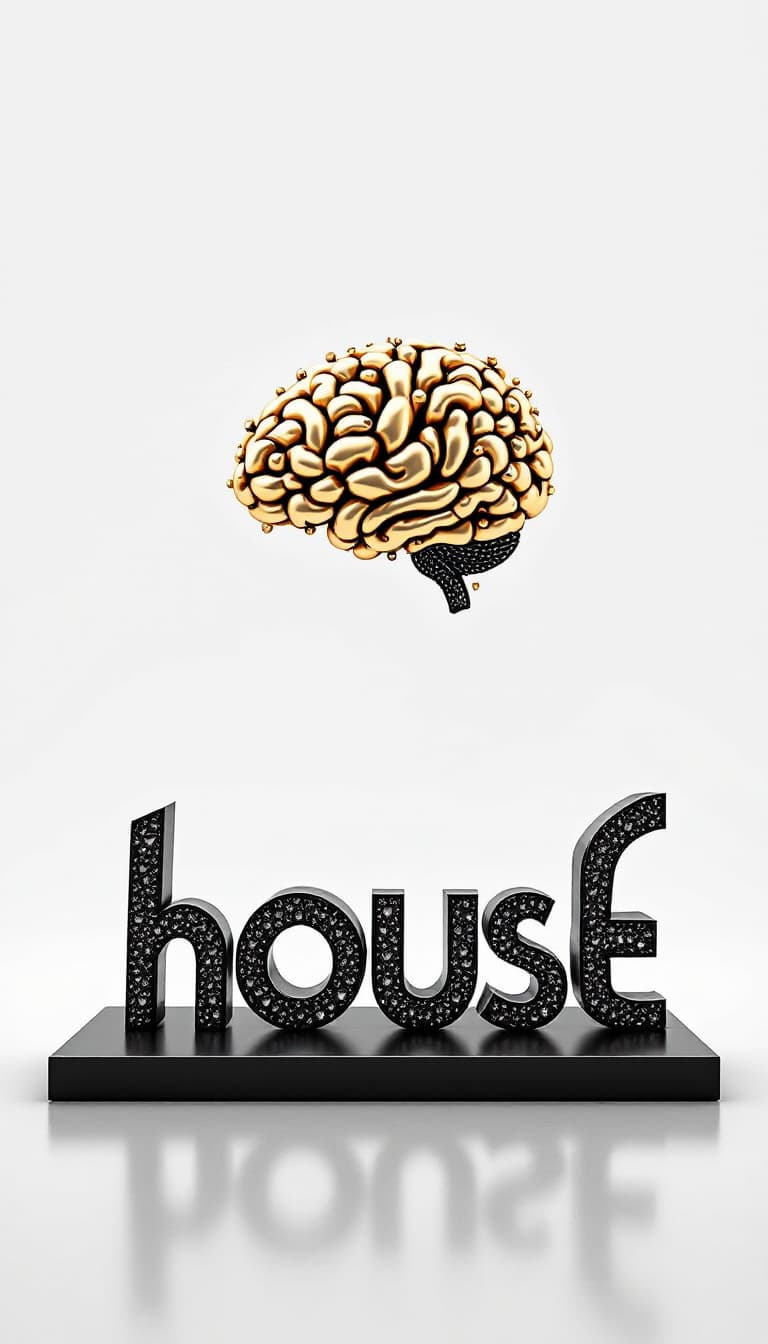 AI generated: A super professional 3D standing on metal floor black tiny matte diamonds black so tiny diamonds mat...