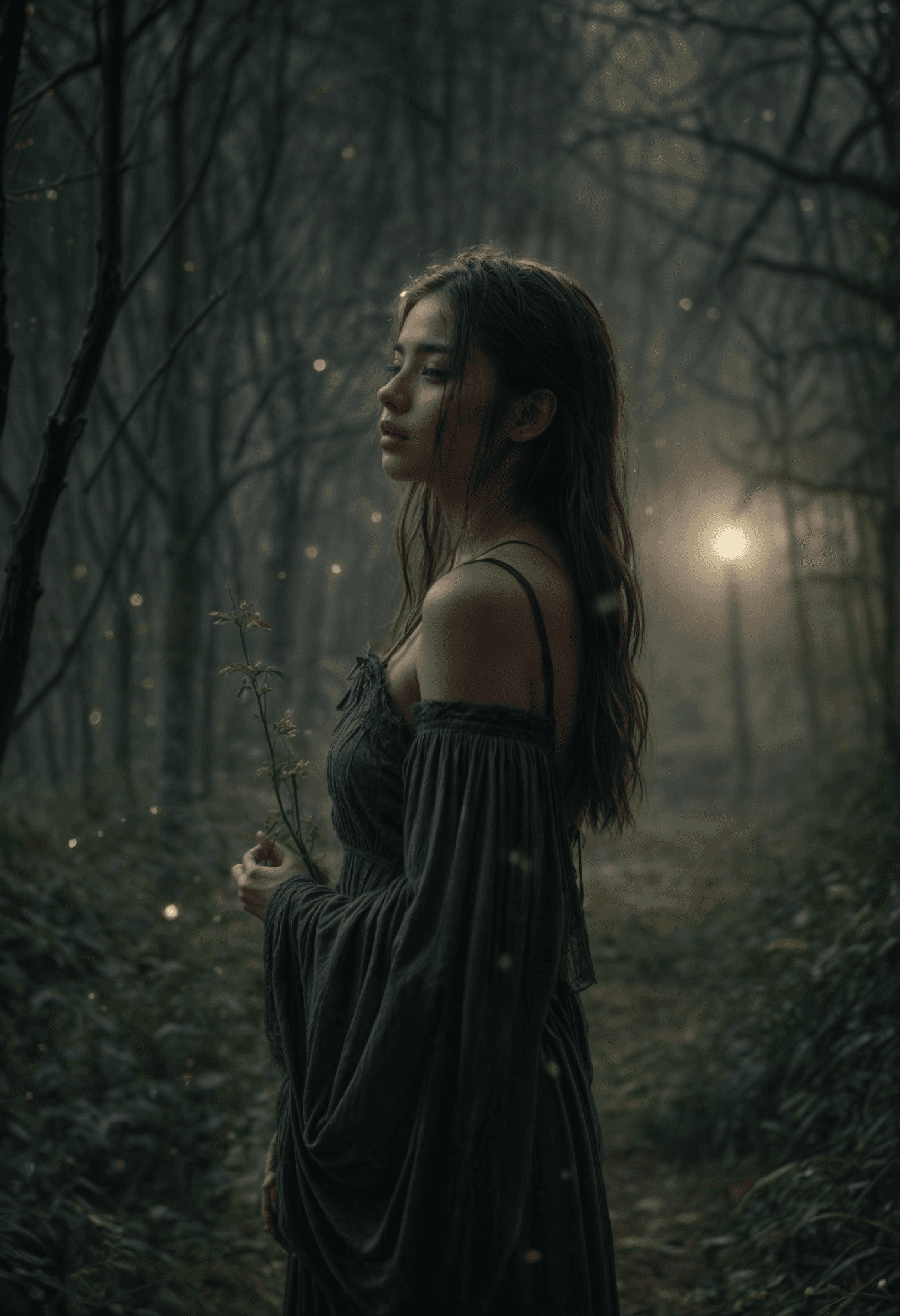 AI generated: 8k, fine art, dreamy background, fog, gloomy, dark fantasy. bright,  beautiful, splashes,Glittering,...