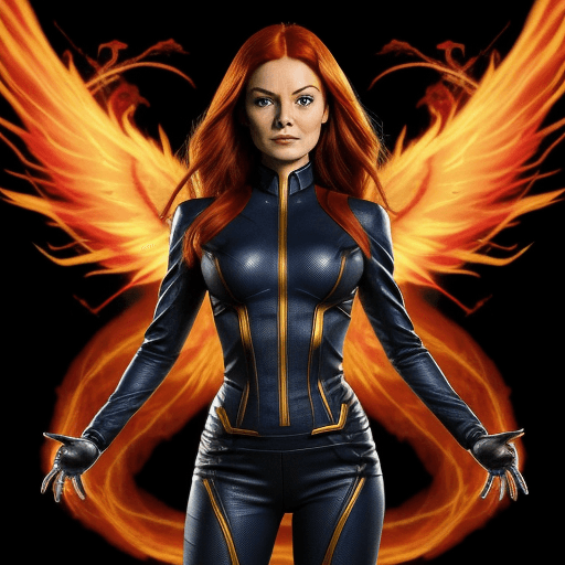 AI generated: marvel comics xmen jean grey the phoenix young
