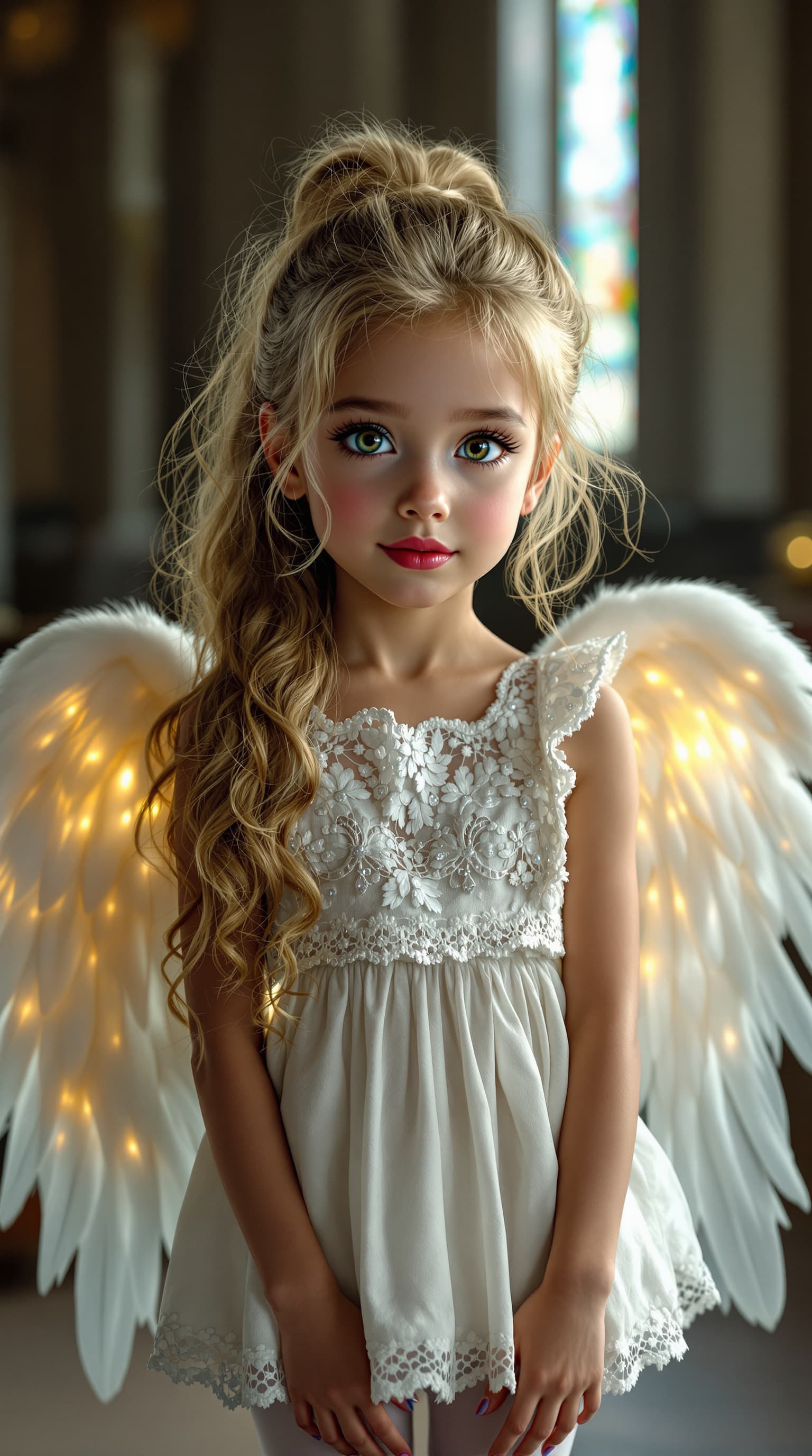 AI generated: A professional photograph captures the most beautiful third-grade girl in the world as a guardian an...