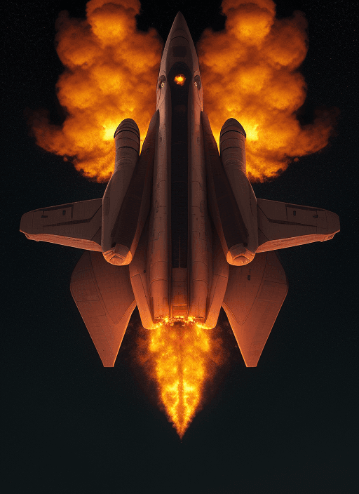 AI generated: spaceship burning
