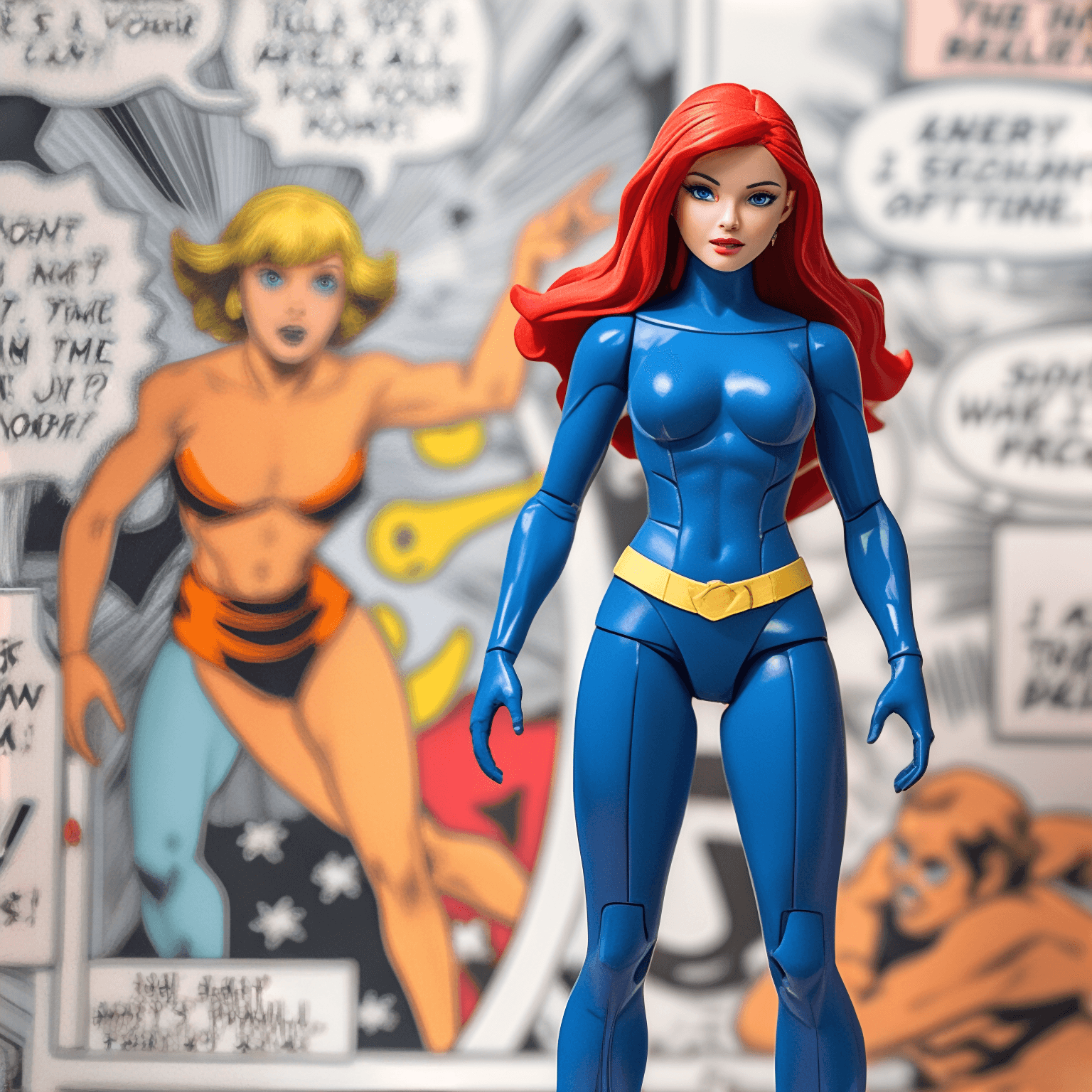 AI generated: a photograph of a toy character is held up in front of the package of toys it ' s packaged for shipp...