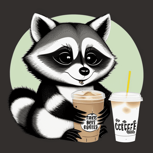 AI generated: the most adorable hand drawn, realistic looking raccoon sitting facing forward with an unamused sarc...