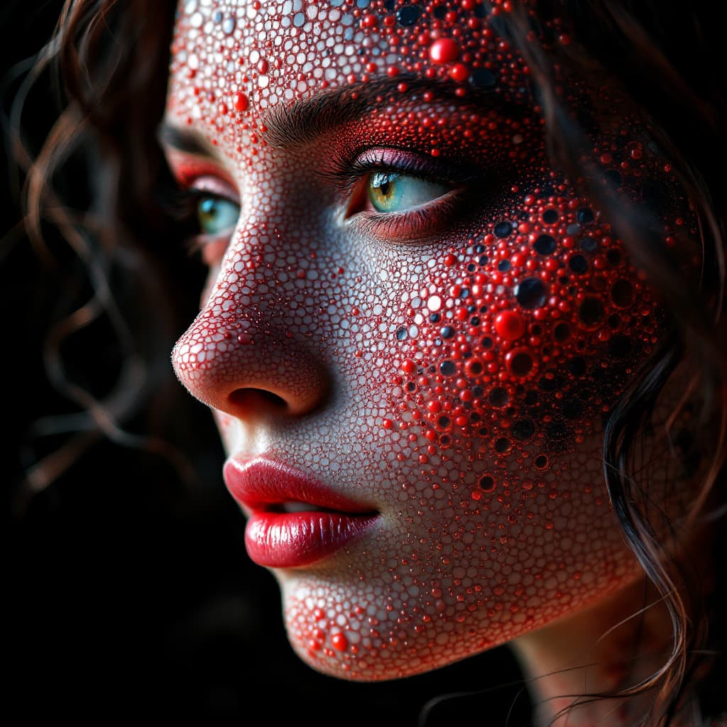 AI generated: 
A Microscopic Cellular Mosaic of a human face, where tiny biological structures form a larger image...