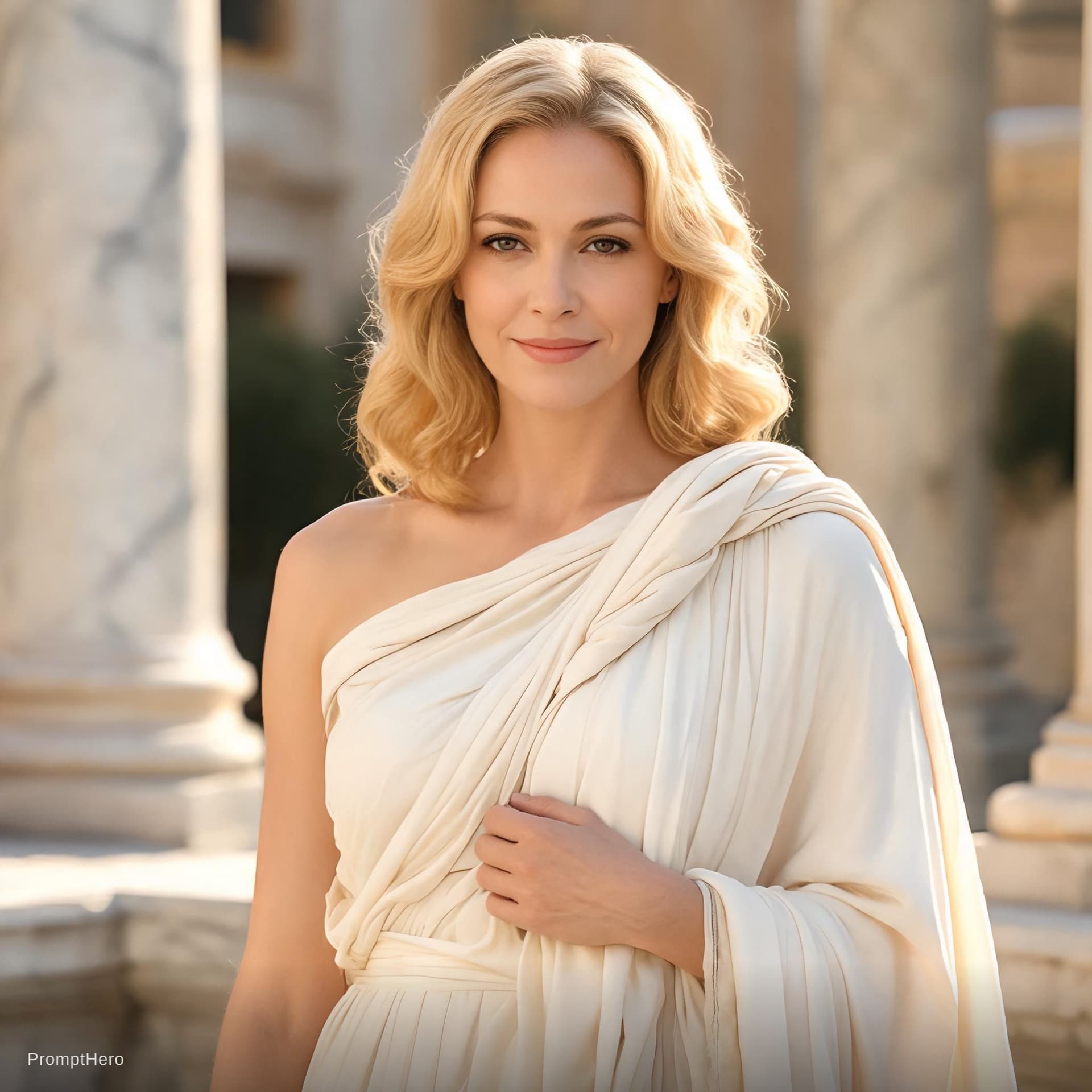 AI generated: Naked roman blonde milf