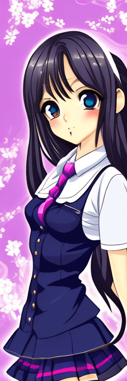 AI generated: beautiful adult anime school girl