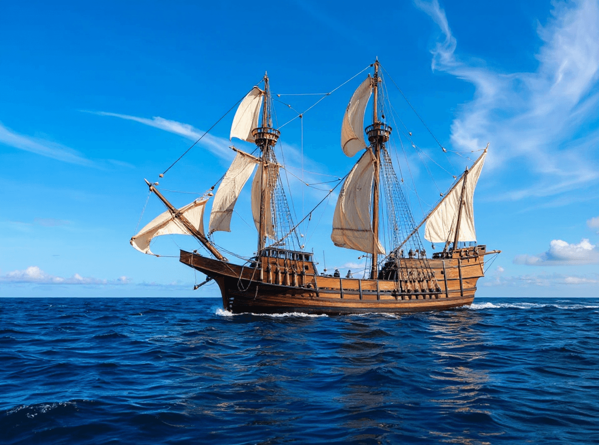 AI generated: an image of a ship navigating