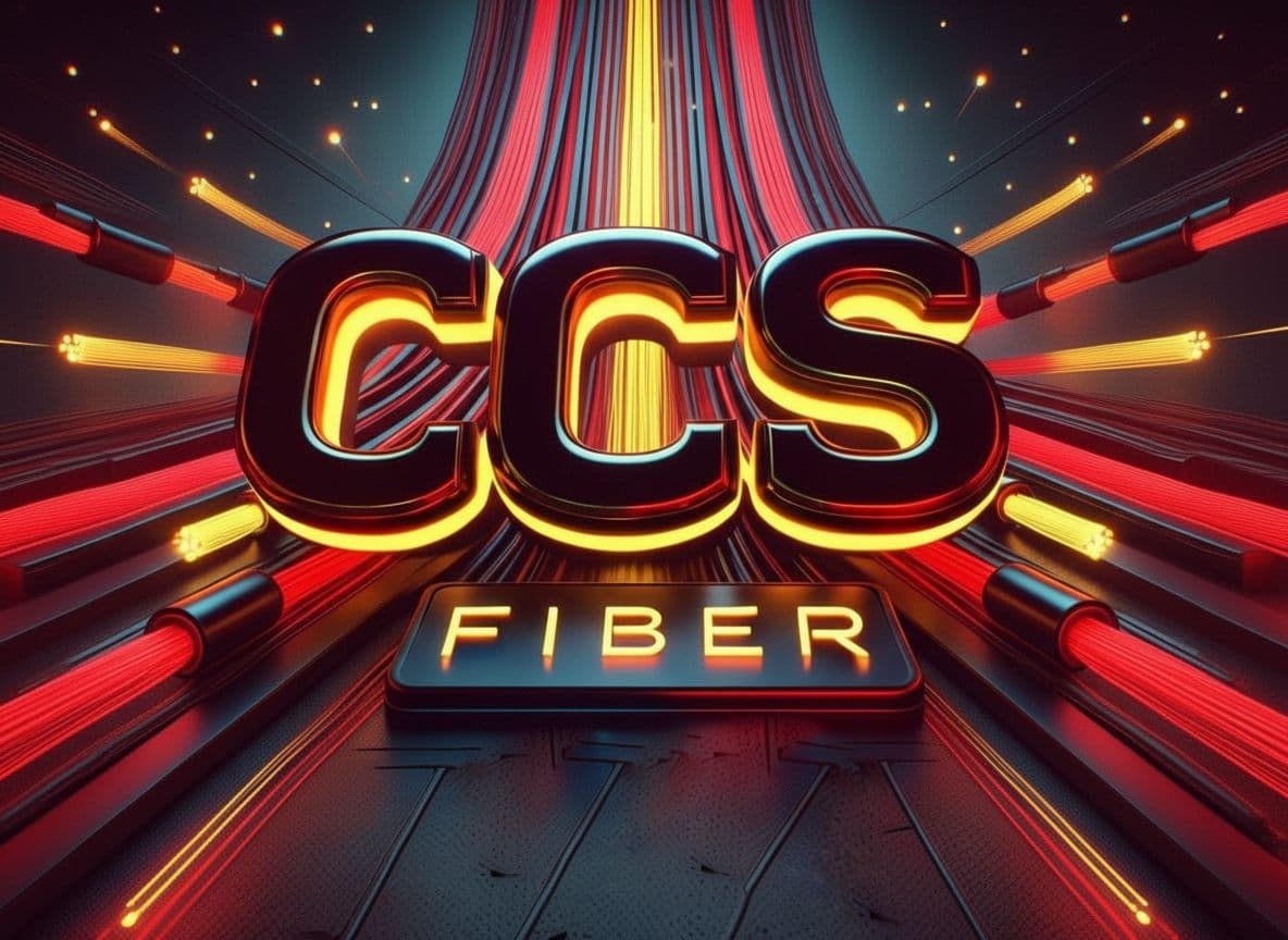 AI generated: create an entirely new logo for a Fiber optic company named CCS. the company colours are primarily b...