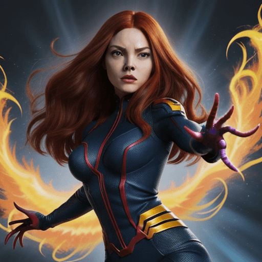 AI generated: marvel comics xmen jean grey the phoenix young