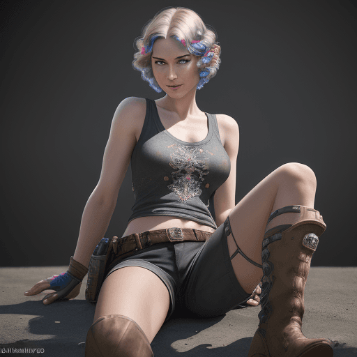 AI generated: epic realistic, Eula Lawrence, a character portrait, woman, short multi-color hair, multi-color eyes...