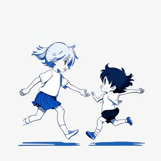 AI generated: [a minimalist web blue line art: whimsical illustration], suitable for print on demand and captivati...