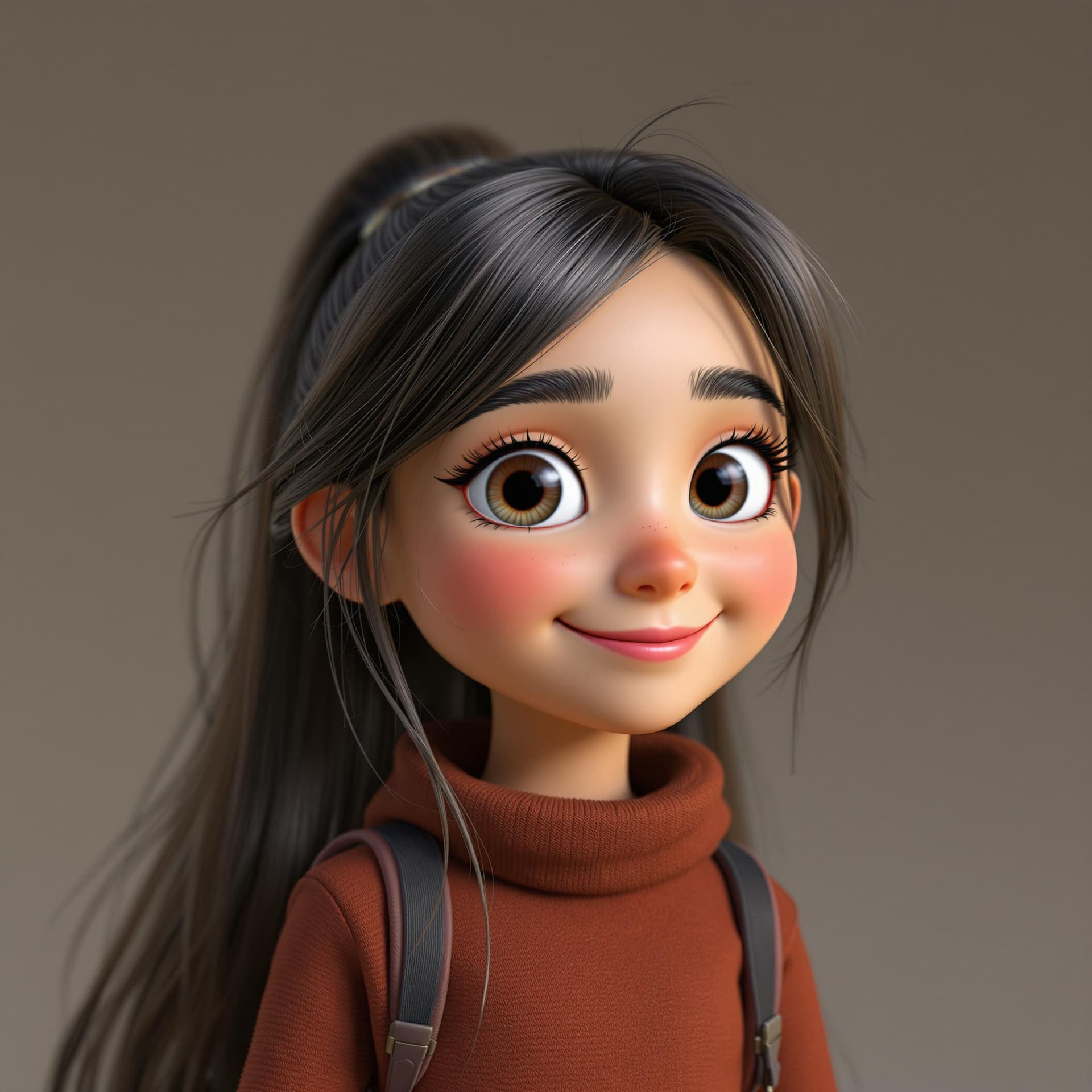 AI generated: 3d image, cute girl, in the style of Pixar --ar 1:2 --stylize 750