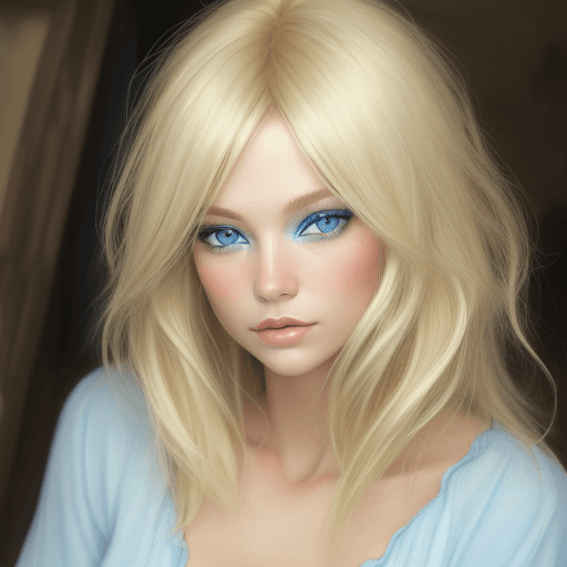 AI generated: Blonde hair blue eyed woman