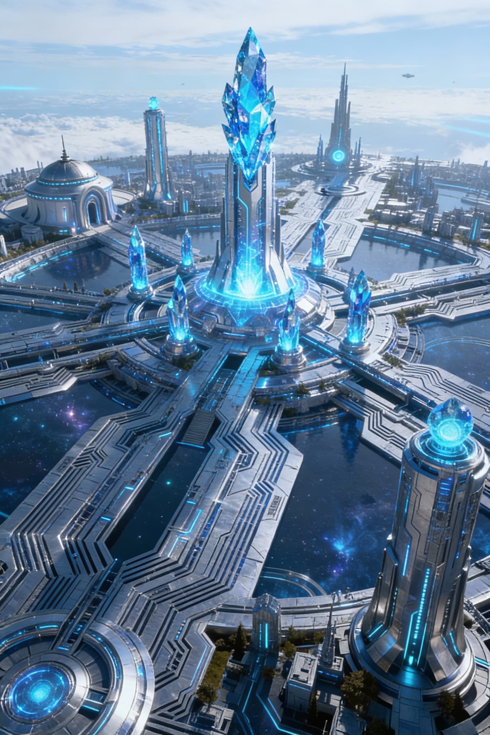AI generated: Create an Advanced AI Futuristic Mega City of government and control. A Massive scaled city with art...